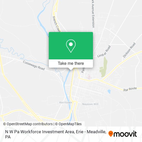 N W Pa Workforce Investment Area map