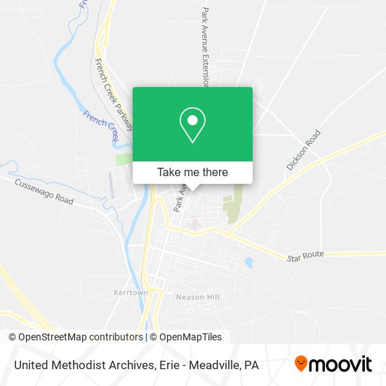 Mapa de United Methodist Archives
