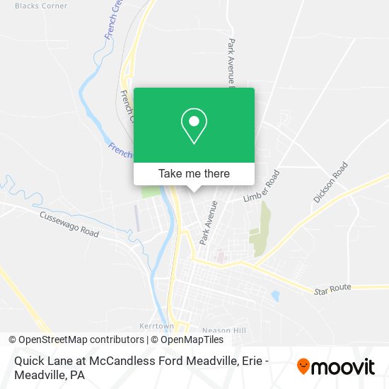 Quick Lane at McCandless Ford Meadville map