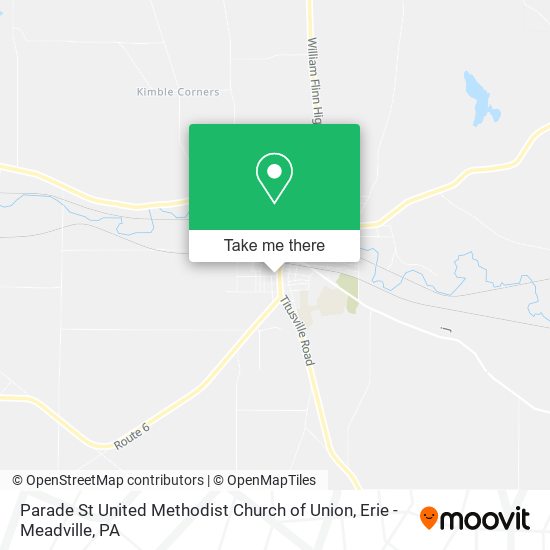 Parade St United Methodist Church of Union map