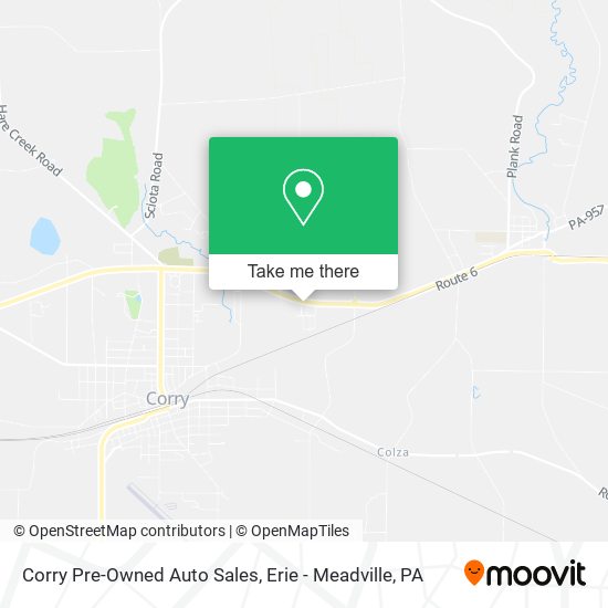 Corry Pre-Owned Auto Sales map