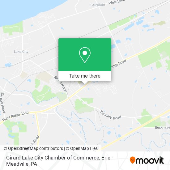 Mapa de Girard Lake City Chamber of Commerce
