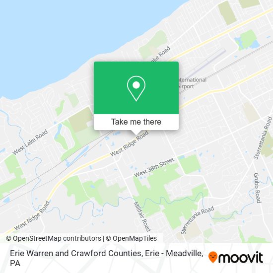 Erie Warren and Crawford Counties map