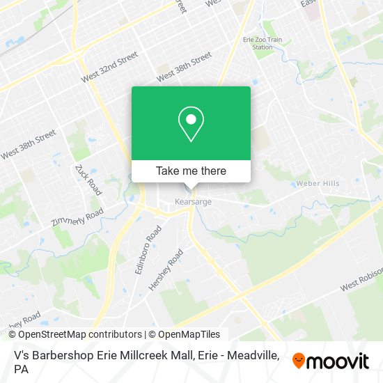 V's Barbershop Erie Millcreek Mall map