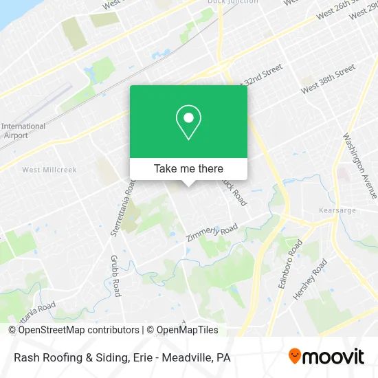 Rash Roofing & Siding map