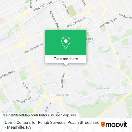 Upmc Centers for Rehab Services: Peach Street map