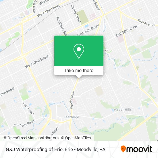 G&J Waterproofing of Erie map