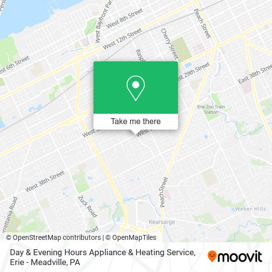 Mapa de Day & Evening Hours Appliance & Heating Service
