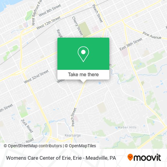 Womens Care Center of Erie map
