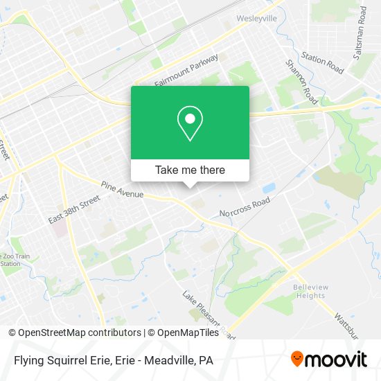 Flying Squirrel Erie map
