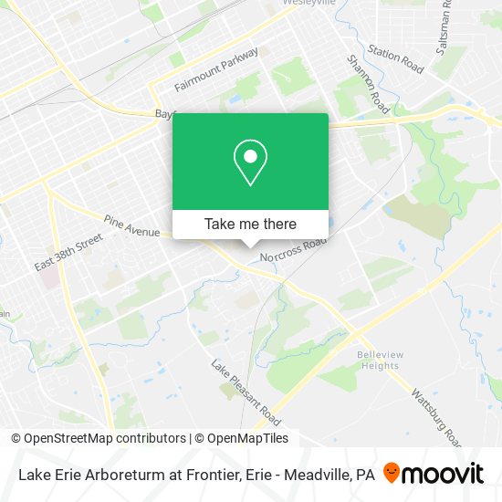 Lake Erie Arboreturm at Frontier map