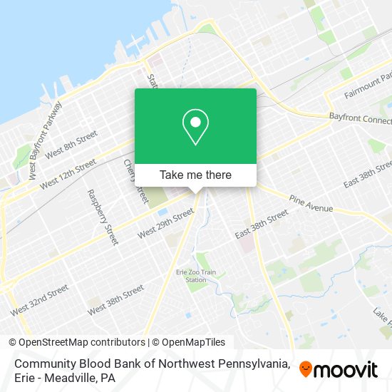 Community Blood Bank of Northwest Pennsylvania map