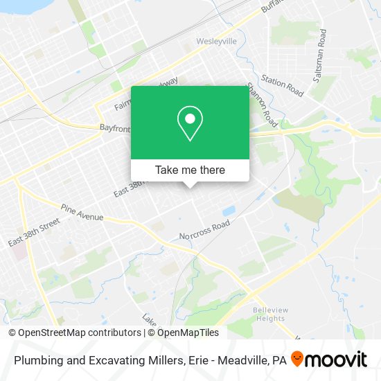 Plumbing and Excavating Millers map
