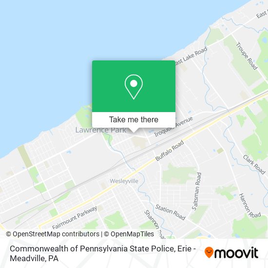 Commonwealth of Pennsylvania State Police map