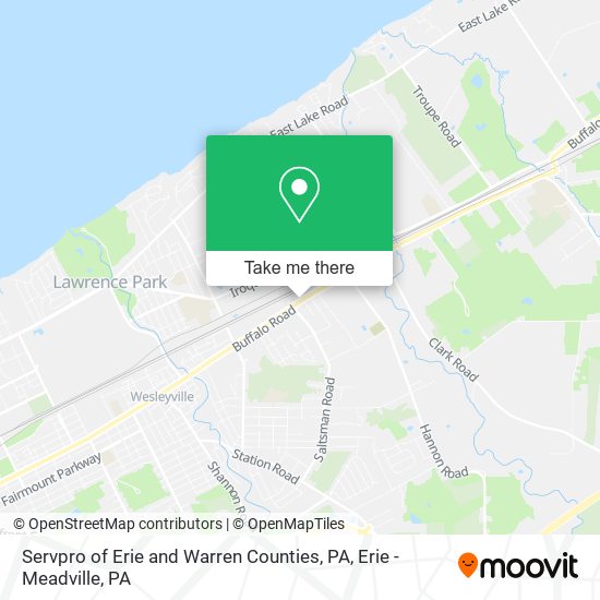 Servpro of Erie and Warren Counties, PA map