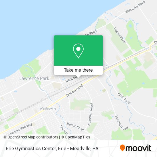 Erie Gymnastics Center map