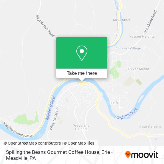 Spilling the Beans Gourmet Coffee House map