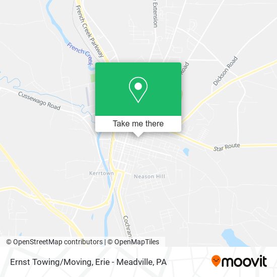 Ernst Towing/Moving map