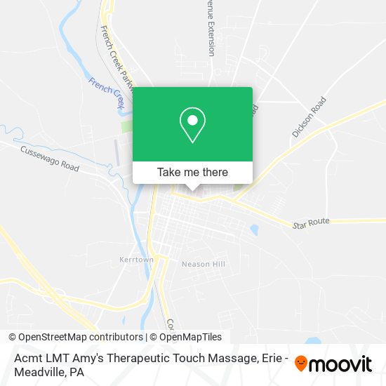 Acmt LMT Amy's Therapeutic Touch Massage map