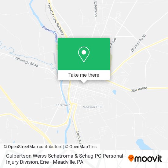 Culbertson Weiss Schetroma & Schug PC Personal Injury Division map