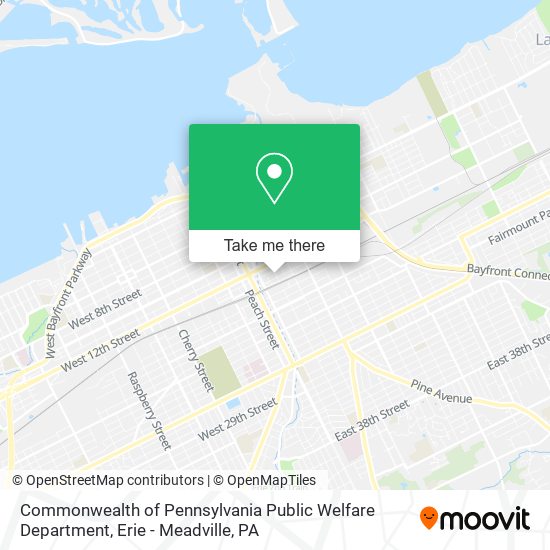 Commonwealth of Pennsylvania Public Welfare Department map