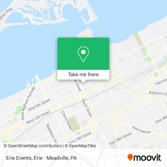 Erie Events map