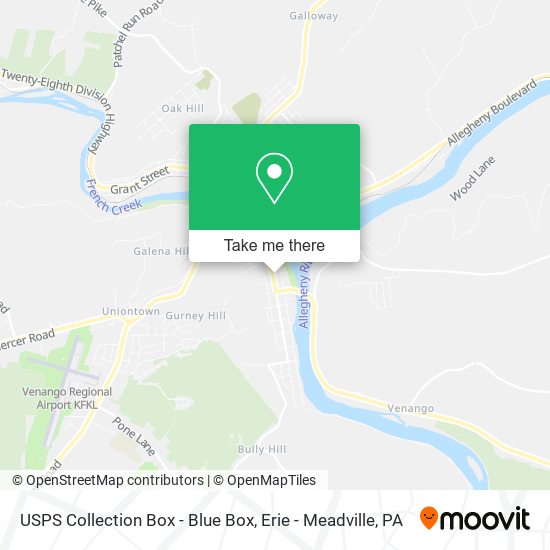 USPS Collection Box - Blue Box map