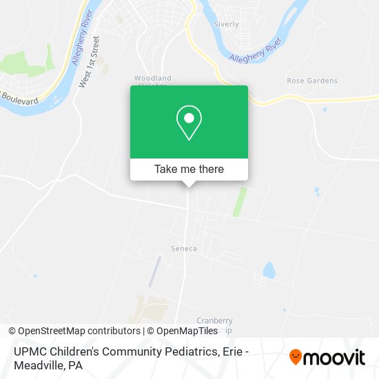 UPMC Children's Community Pediatrics map