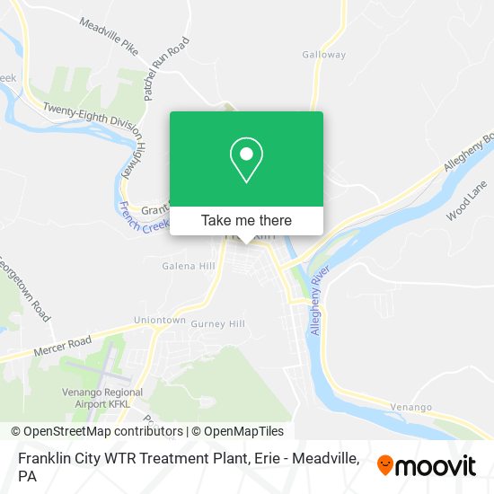 Franklin City WTR Treatment Plant map