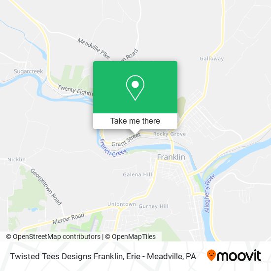Twisted Tees Designs Franklin map