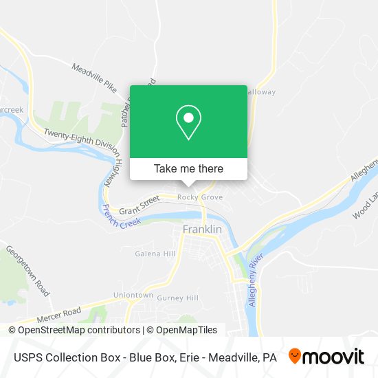 USPS Collection Box - Blue Box map