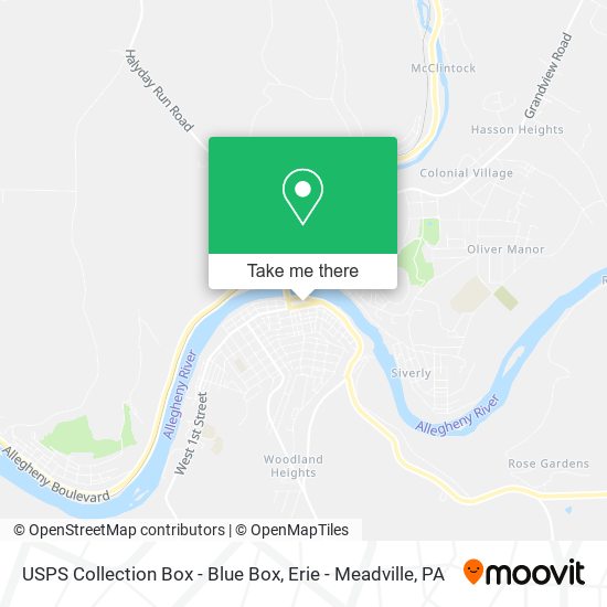 USPS Collection Box - Blue Box map