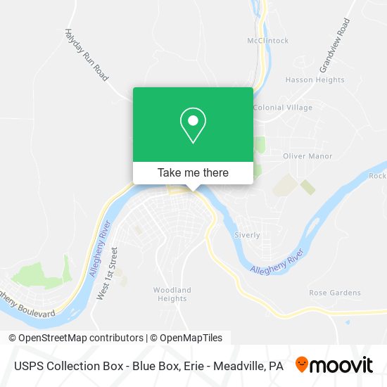 USPS Collection Box - Blue Box map