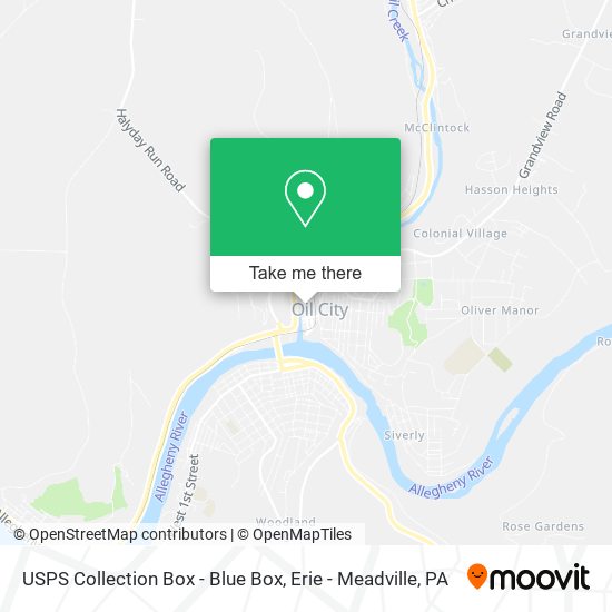 USPS Collection Box - Blue Box map
