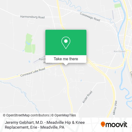 Jeremy Gebhart, M.D. - Meadville Hip & Knee Replacement map