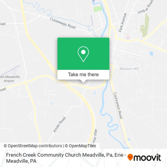 Mapa de French Creek Community Church Meadville, Pa