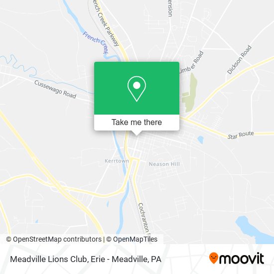 Mapa de Meadville Lions Club