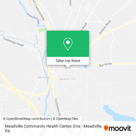 Meadville Community Health Center map