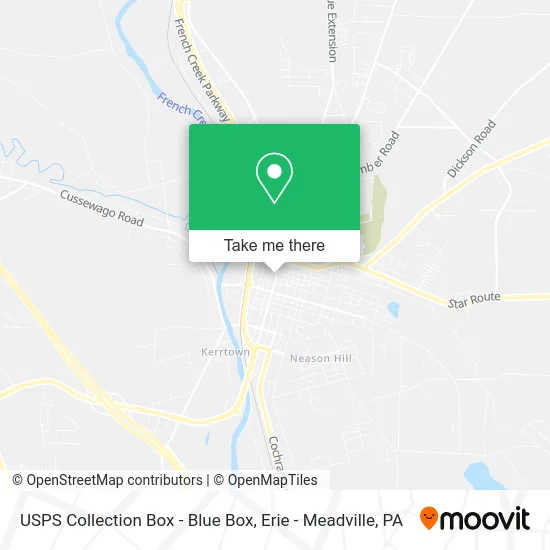 USPS Collection Box - Blue Box map