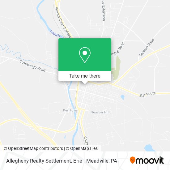 Allegheny Realty Settlement map