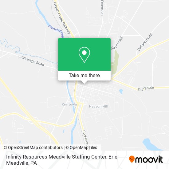 Infinity Resources Meadville Staffing Center map