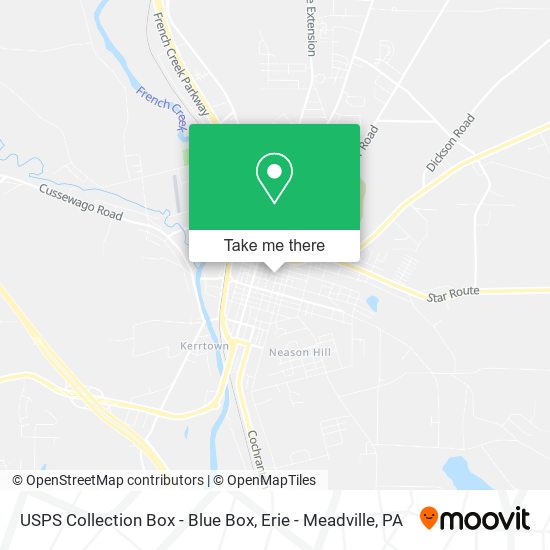 Mapa de USPS Collection Box - Blue Box