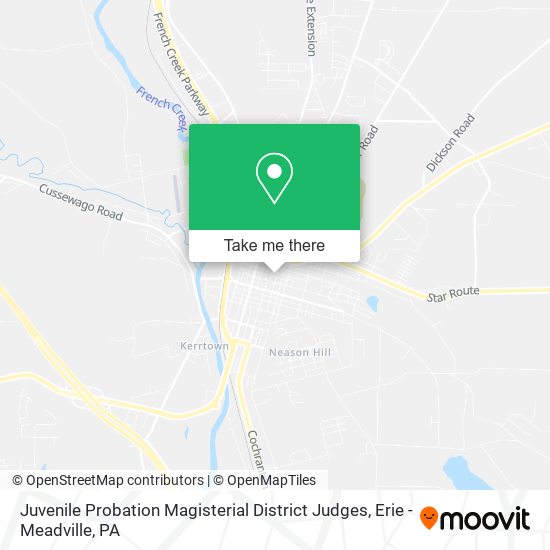 Mapa de Juvenile Probation Magisterial District Judges