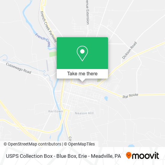 USPS Collection Box - Blue Box map