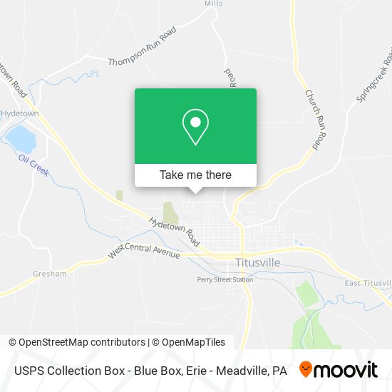 Mapa de USPS Collection Box - Blue Box