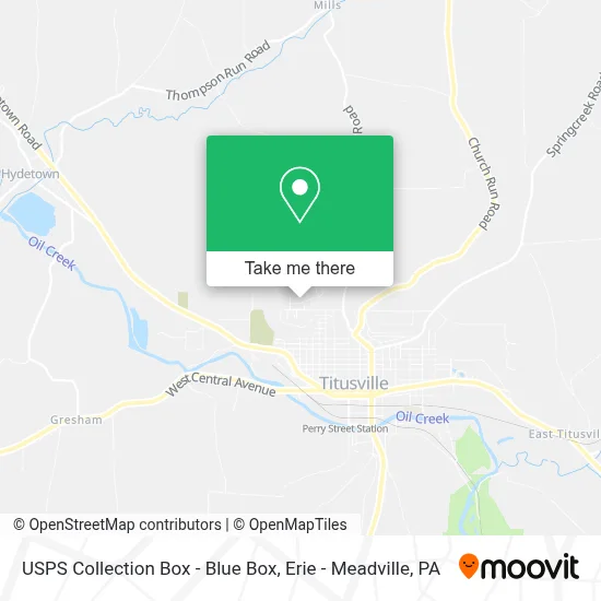 USPS Collection Box - Blue Box map