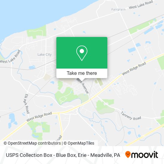 USPS Collection Box - Blue Box map