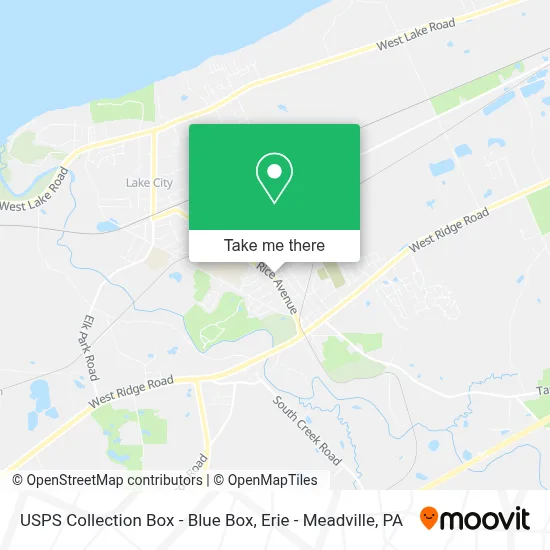 USPS Collection Box - Blue Box map
