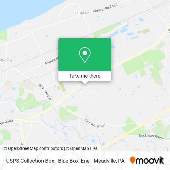 Mapa de USPS Collection Box - Blue Box