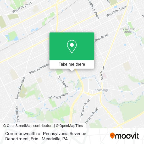 Commonwealth of Pennsylvania Revenue Department map
